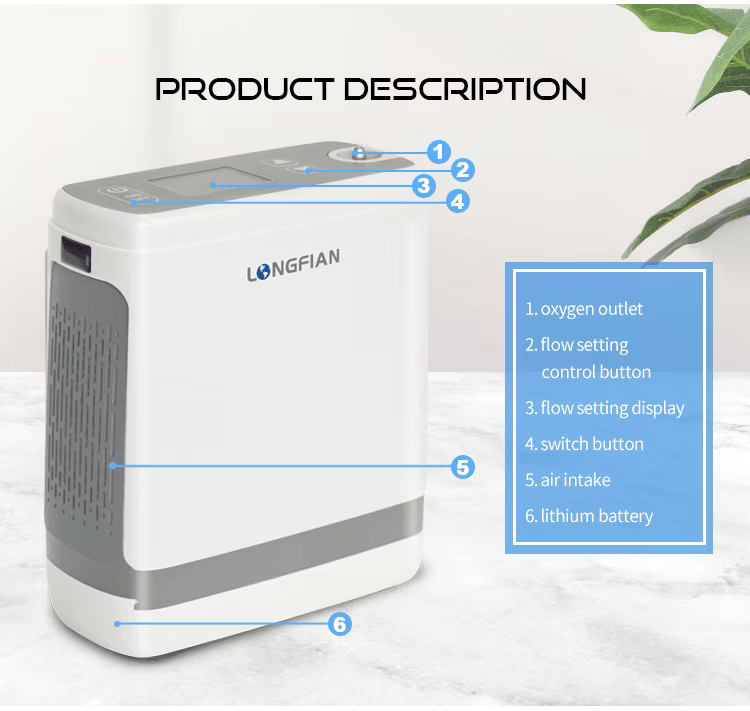 JAY-1000P Pulse Flow 5L Oxygen Concentrator
