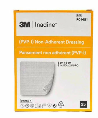 3M INADINE PVP-I Non-Adherent Dressing 5 x 5 cm 25Pcs/Box