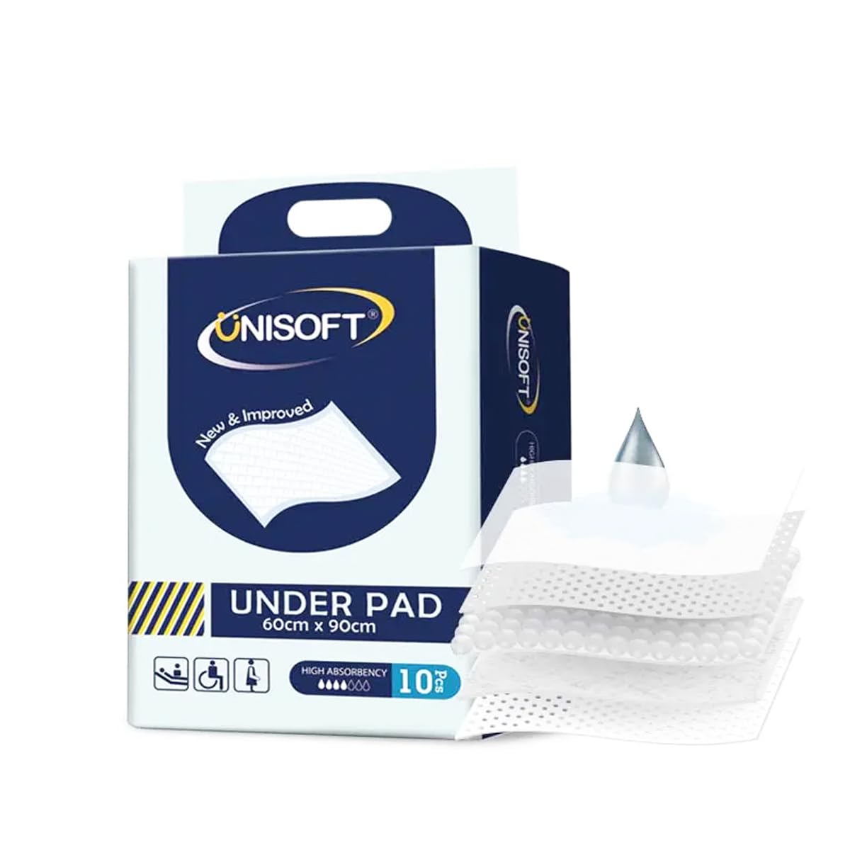 Unisoft Incontinence Underpads – 10 Pieces (60 × 90 cm)