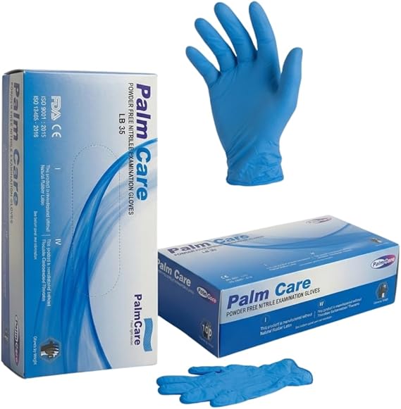 Palm Care Nitrile Examination Gloves for Home, Cleaning, Food Prep, Food safe, Medical Exam, Non-Sterile and Powder Free (10 Box/Carton x 100 Pieces) view 2