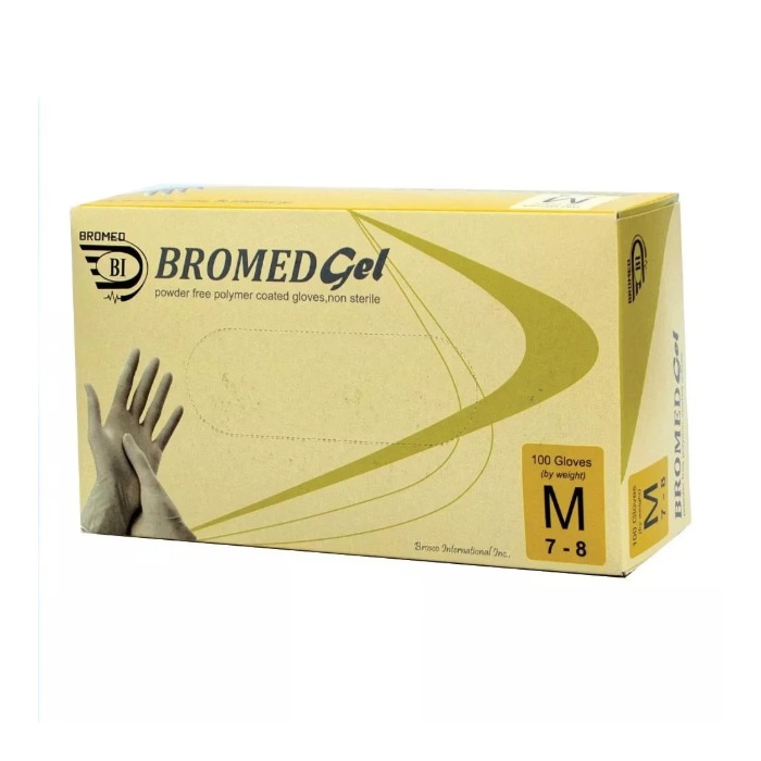 Bromed Gel Examination Gloves for Home, Cleaning, Food Prep, Food safe, Medical Exam, Non-Sterile and Powder Free (10 Box/Carton x 100 Pieces) view 2
