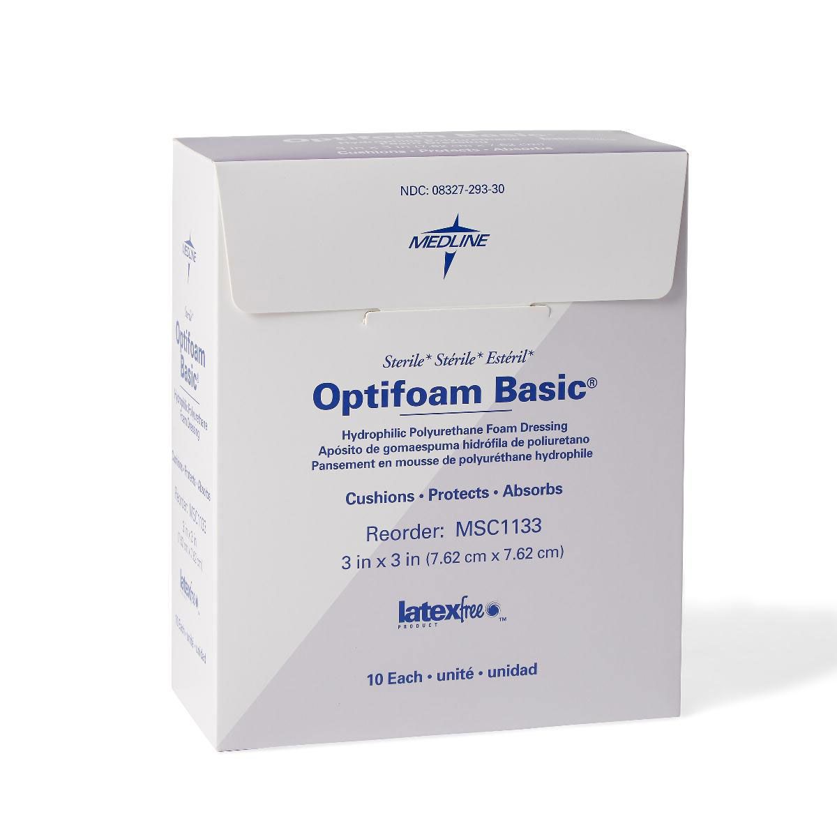 Medline Optifoam Basic 3x3 Wound Dressing