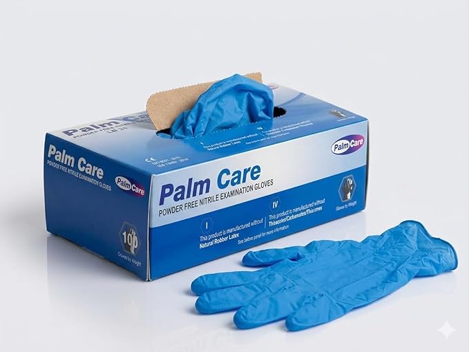 Palm Care Nitrile Examination Gloves for Home, Cleaning, Food Prep, Food safe, Medical Exam, Non-Sterile and Powder Free (10 Box/Carton x 100 Pieces) view 4